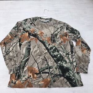 Vtg Outfitters Ridge Mens L Fusion 3D Camo Long Sleeve Pocket T-shirt Hunting